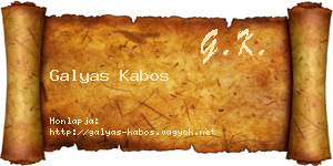 Galyas Kabos névjegykártya